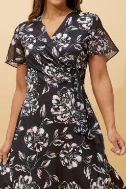 SILVANIA FLORAL WRAP SHORT DRESS -Female Clothing Store b792b929caf0c05460b0add8e87cf02e