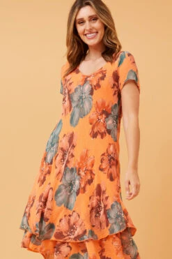 ELECTRA DOUBLE LAYER FLORAL DRESS -Female Clothing Store b7f1819d47f006b31854bb564dea4a02
