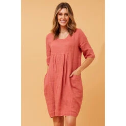 PISA SOLID LINEN DRESS -Female Clothing Store b88d8fb22391e4bac8f321d59698b117