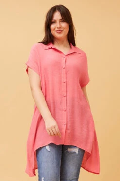 BLU ASYMMETRICAL HEM SHIRT -Female Clothing Store b9b84bdc0c74d5ae382d681c86a26b54