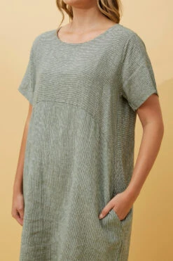 PRIANNA STRIPE LINEN SHORT DRESS -Female Clothing Store ba7d313370ab04caff05d86476dad12e