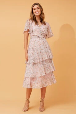 WINDSOR FLORAL RUFFLE LAYERED DRESS -Female Clothing Store bc2dc96754c8be5762d6a4c425636b50