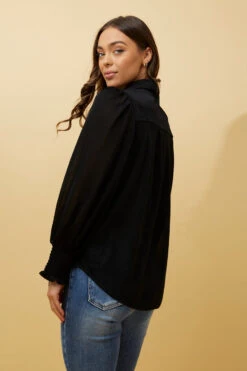 BESSIE LONG BALLOON SLEEVES GLITTER SHIRT -Female Clothing Store bc47ad7c9e153ba2665823b1fbecce80