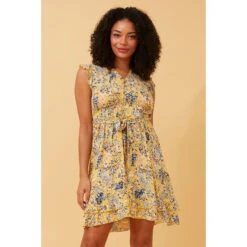 RAVINA FLORAL TIE WAIST TEA DRESS -Female Clothing Store bca008efcf5d9675993160a2e75ff7f2