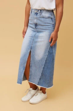 LIZBETH DENIM MIDI SKIRT -Female Clothing Store bcca866b3a1d30e9709350147834b9bb