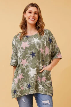 FIORENZA STAR PRINT TOP -Female Clothing Store bcff687fc4f2c3a3ae8688107179cbe0