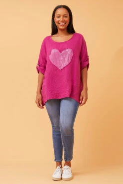 ZONYA SEQUIN PATCH LINEN TOP -Female Clothing Store be613041b1eea6872d046b3a801de521