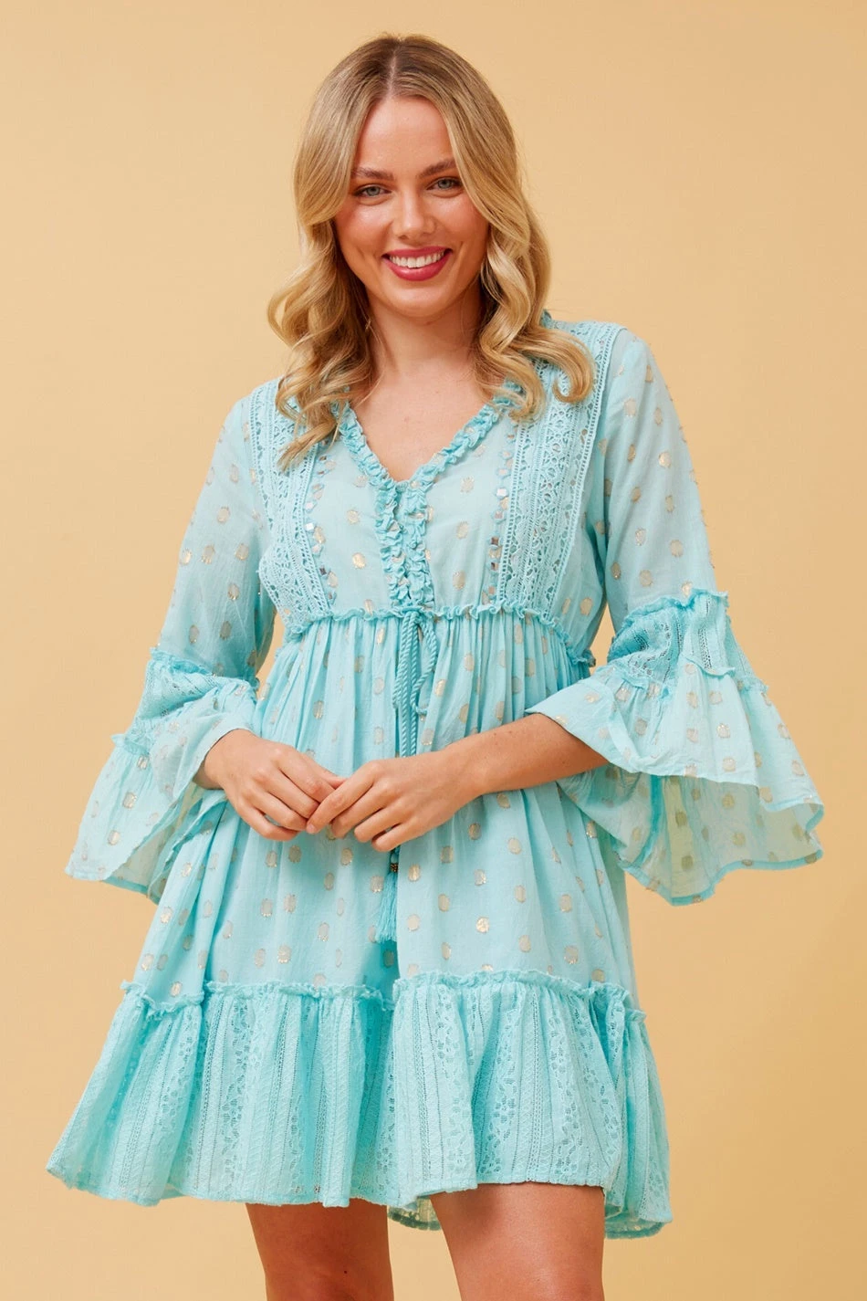 JAMELIA TIERED SHORT DRESS 3 JAMELIA TIERED SHORT DRESS - Image 3