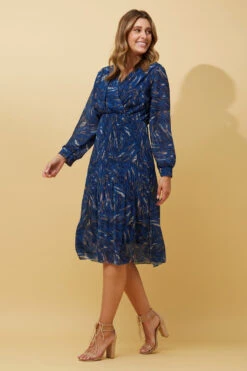 ZANETTA ABSTRACT PRINT TIERED PLEATED MIDI DRESS -Female Clothing Store c06dbba19d44cef8001aa47f298839bd