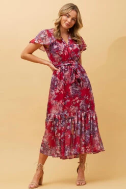 DAWN FLORAL TIERED MIDI DRESS -Female Clothing Store c2b11582d9b4ecefc63b78ad19f6247f