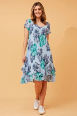 ELECTRA DOUBLE LAYER FLORAL DRESS -Female Clothing Store c3e72c2d43717eb1165ccba95fdfeb37
