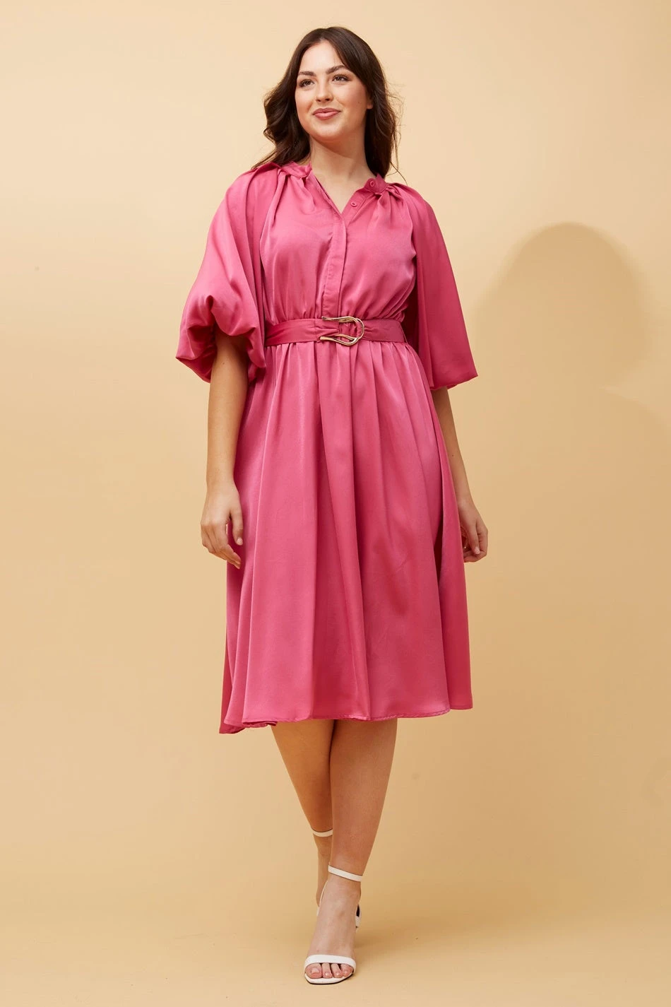 QUEENIE SATIN MIDI DRESS 3 QUEENIE SATIN MIDI DRESS - Image 3