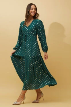 CRYSTELLE TEARDROP FOIL PRINT MAXI DRESS -Female Clothing Store c7493519732c8b091ae9056e607d78c8