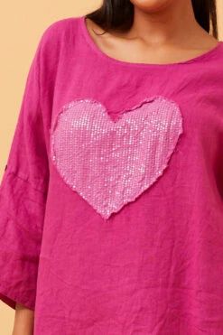 ZONYA SEQUIN PATCH LINEN TOP -Female Clothing Store c75bfd030cacdf505a9fab1509b26098