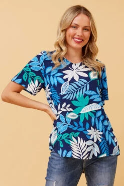 SONIA LEAF PRINT TOP -Female Clothing Store c81046a64064d640ceff58ca83df3972