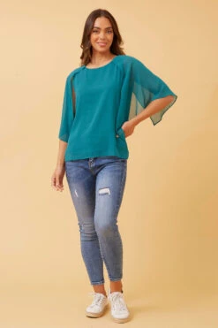 LEILANI SPLIT SLEEVE TOP -Female Clothing Store c8323971e5275cd706163a48d3fcd2f9