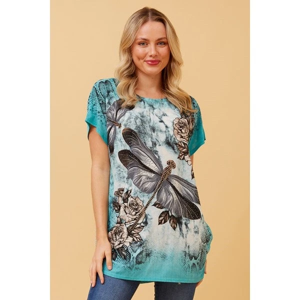 EXCELINA DRAGONFLY PRINT TOP 15 EXCELINA DRAGONFLY PRINT TOP - Image 15