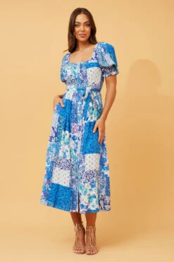 BRITTANY PATCHWORK FLORAL DRESS