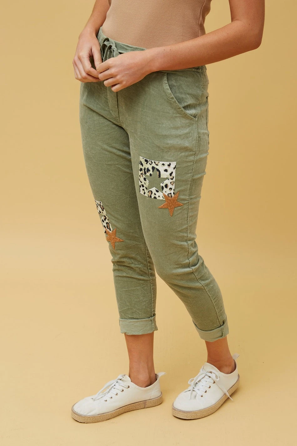 CARRISA PATCHWORK PRINT JOGGER PANTS - Image 15
