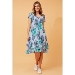 ELECTRA DOUBLE LAYER FLORAL DRESS -Female Clothing Store cacb7c292f75fb5e378832467f97952b