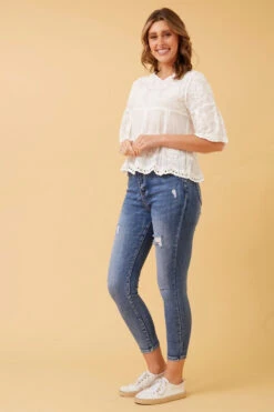 ELLIOT EMBROIDERED TOP -Female Clothing Store cafcbbf53ee1f06f2339cbd306d09b7e