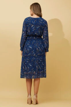 ZANETTA ABSTRACT PRINT TIERED PLEATED MIDI DRESS -Female Clothing Store cc226ecf2a7c04bd4cf4a9c72a6ae389