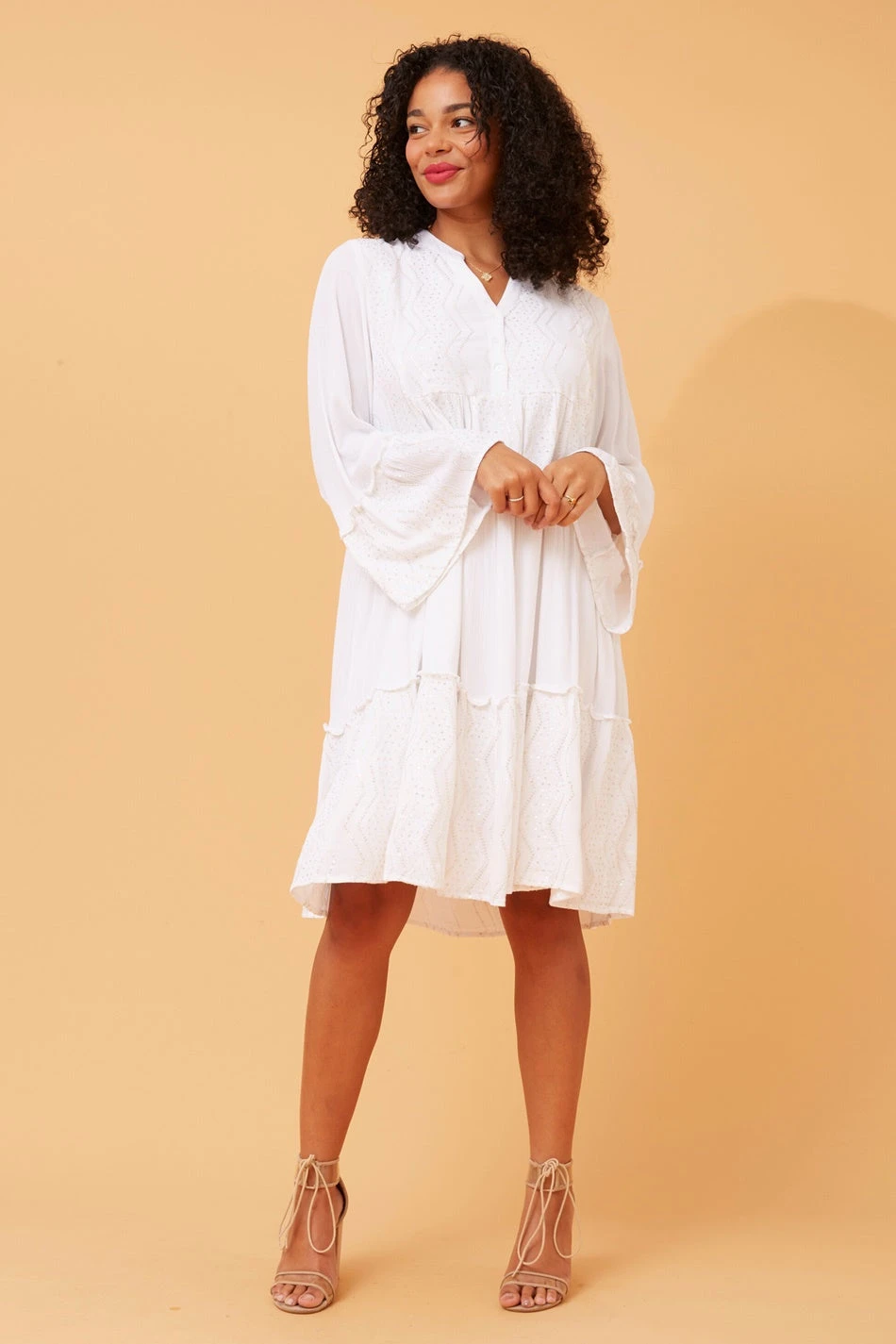 RENUKA SEQUIN DETAIL TIERED DRESS 4 RENUKA SEQUIN DETAIL TIERED DRESS - Image 4