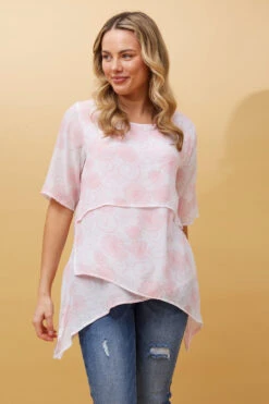 DOUBLE LAYER ASYMMETRICAL HEM TOP -Female Clothing Store cf2e4634c9f0e82f5a0086beb14652a7