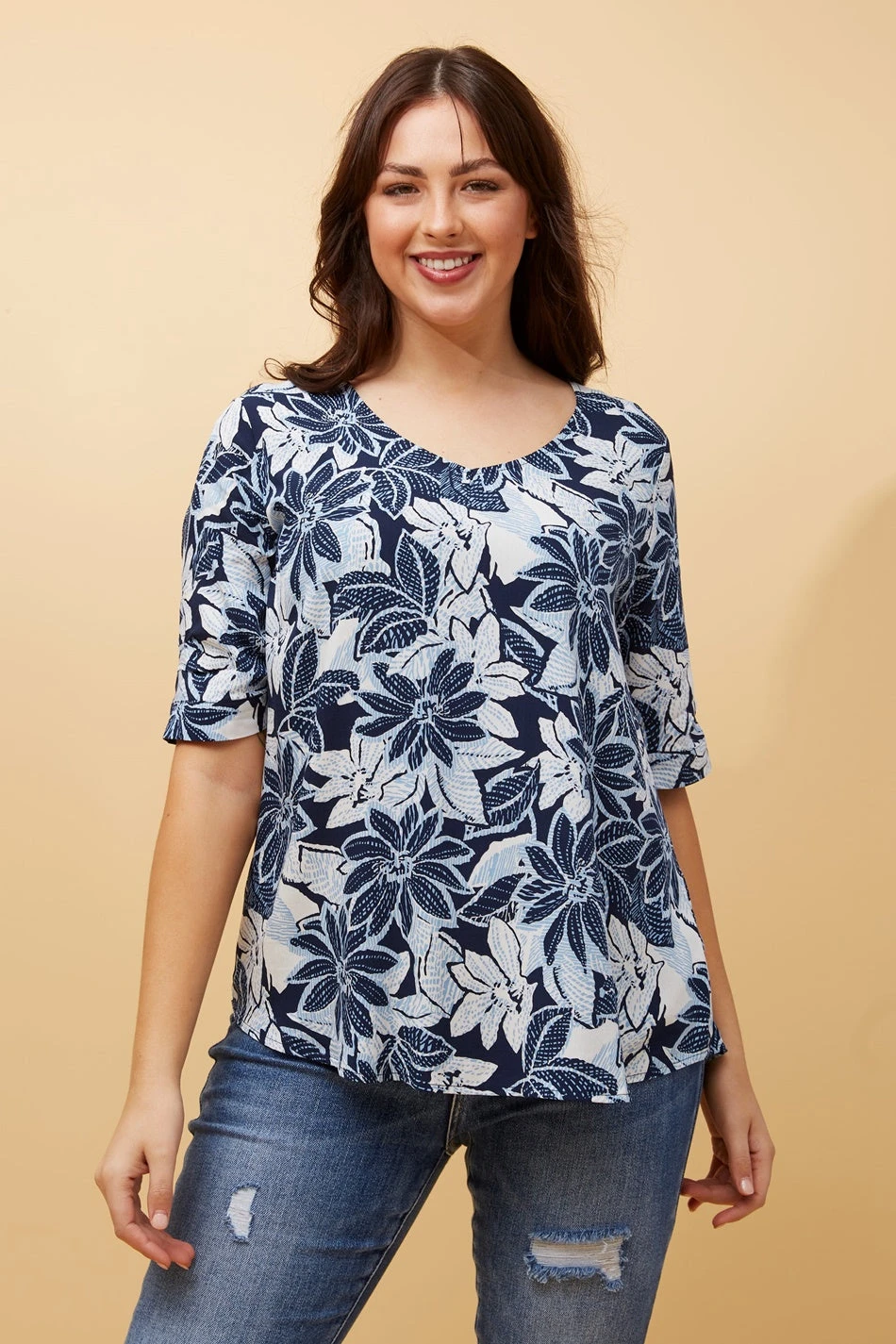 KENDRA BUTTON DETAIL FLORAL TOP 3 KENDRA BUTTON DETAIL FLORAL TOP - Image 3