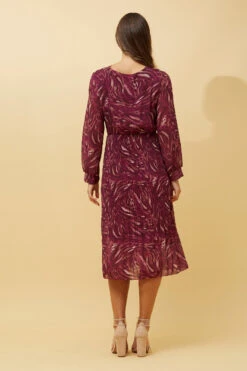 ZANETTA ABSTRACT PRINT TIERED PLEATED MIDI DRESS -Female Clothing Store d16d644b744de970d3f86e82116d3084