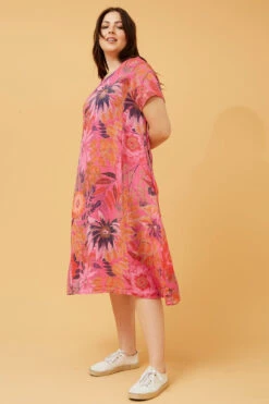 VITALIA FLORAL LINEN MIDI DRESS -Female Clothing Store d181dca77a9fa08a254f53a8cc0e695e