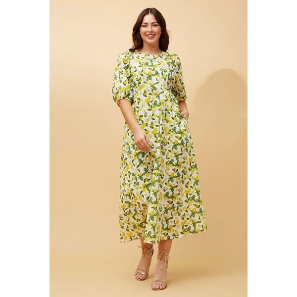 DOROTHY LEMON PRINT LINEN DRESS 9 DOROTHY LEMON PRINT LINEN DRESS - Image 9