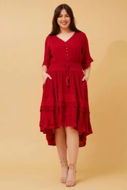 BRIANNA LACE TRIM MIDI DRESS -Female Clothing Store d6e9949a1517546436758f51a01cce9e
