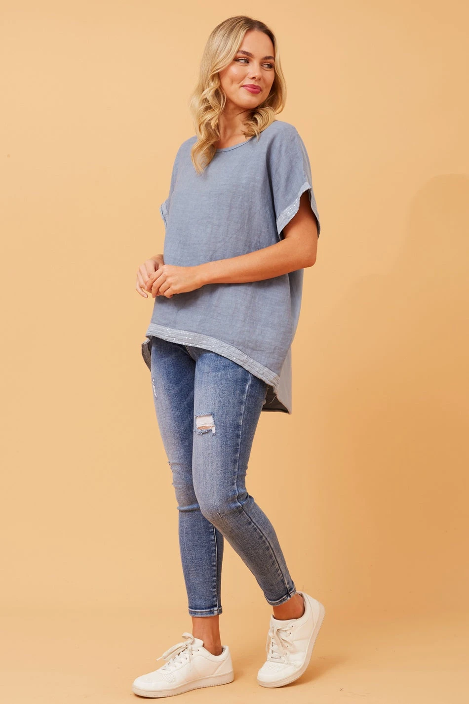 SOULA SEQUIN LINEN TOP 6 SOULA SEQUIN LINEN TOP - Image 6