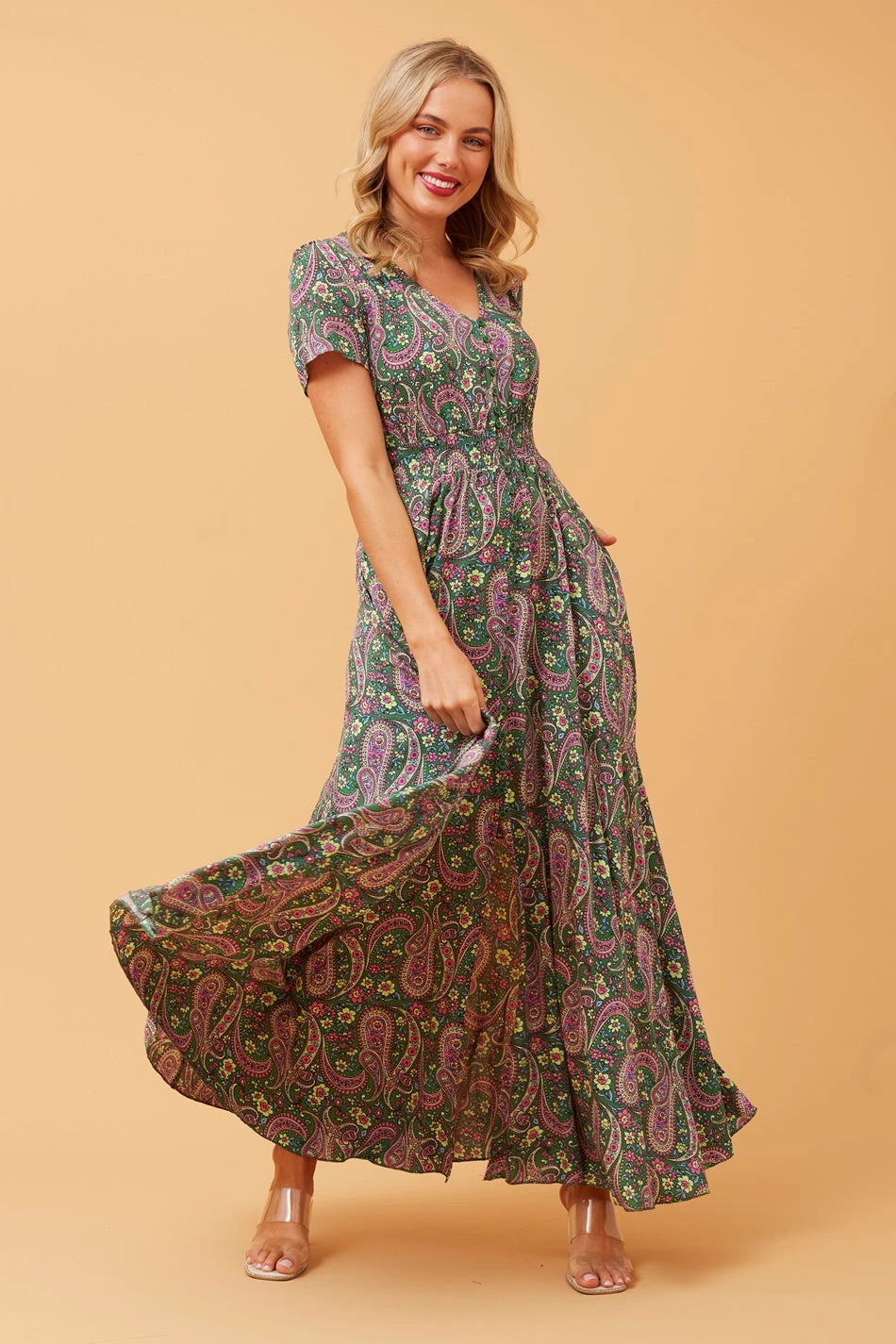 MEGAN PAISLEY BOHO MAXI DRESS 2 MEGAN PAISLEY BOHO MAXI DRESS - Image 2