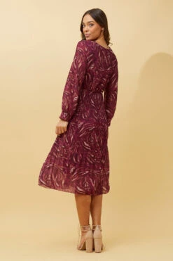 ZANETTA ABSTRACT PRINT TIERED PLEATED MIDI DRESS -Female Clothing Store df51621d885c8aee48e7edafabfd2b6e