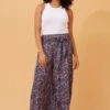 ADDISON FLARED BORDER PRINT PANTS