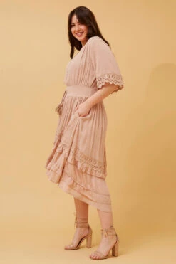 BRIANNA LACE TRIM MIDI DRESS -Female Clothing Store dfdc369d19fb84e810bcee8b7cb54ac5