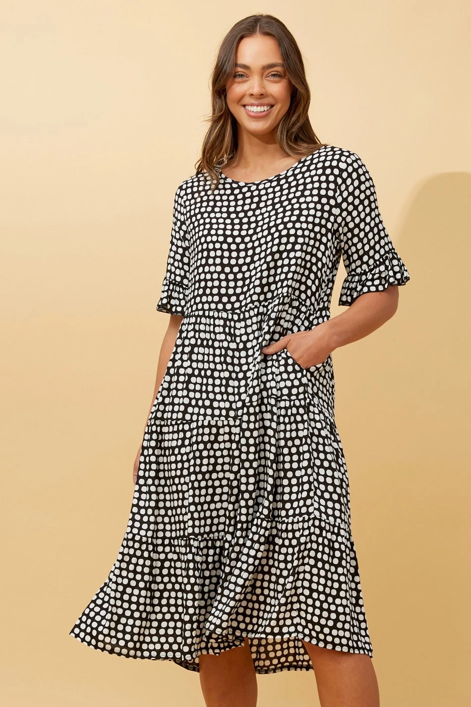 KENNA POLKA DOT MIDI DRESS 3 KENNA POLKA DOT MIDI DRESS - Image 3