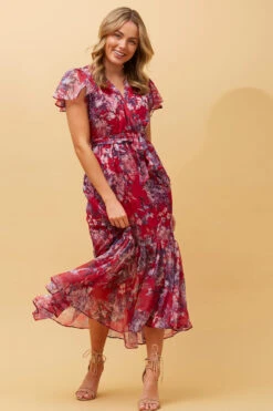 DAWN FLORAL TIERED MIDI DRESS -Female Clothing Store e2affd74189d667afcf70cb63a8c4cef