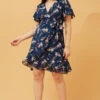MILA FLORAL WRAP SHORT DRESS