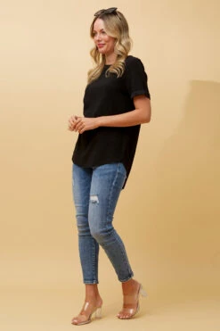 MISTY SHORT SLEEVE TEXTURED TOP -Female Clothing Store e69791aad584b55215b253bac51132bf