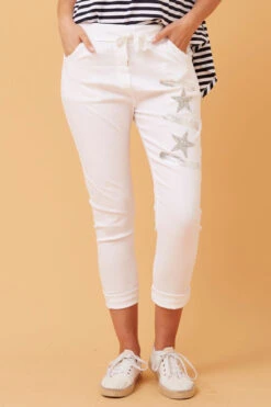 JANJA SEQUIN STAR PRINT JOGGERS -Female Clothing Store eaf45198516132152543562696433e86