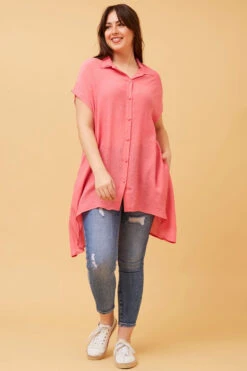 BLU ASYMMETRICAL HEM SHIRT -Female Clothing Store eb2aac60dadf709b29e6172db81a81f7