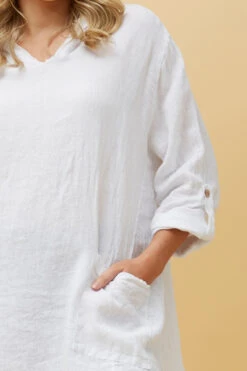 SILVAVA HOODED LINEN TUNIC TOP -Female Clothing Store ecf62ca3d8820031ba3605f80ec1b856