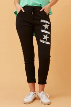 JANJA SEQUIN STAR PRINT JOGGERS -Female Clothing Store ee03390dfbabb7298208610d81c3b003