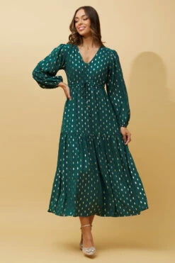 CRYSTELLE TEARDROP FOIL PRINT MAXI DRESS -Female Clothing Store ee9dae367cee53e347b1a318b6c04acb