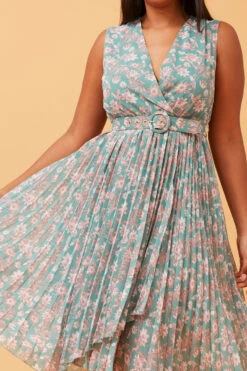 REBA SLEEVELESS FLORAL PLEATED DRESS -Female Clothing Store f010d61783d6afc8cca83c80fda2451d
