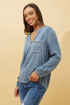 VELAR FOIL PRINT POCKET TOP -Female Clothing Store f12144264e3a70ec4b2ef64df0abfad9