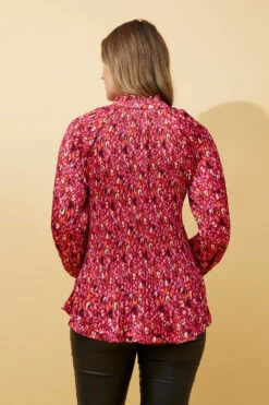 PETA ANIMAL PRINT PLEATED BLOUSE -Female Clothing Store f1289b68359d42eed52c52ed2a31e9e9